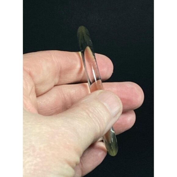 Vintage Clear Flying Saucer Lucite Spacer Bangle Bracelet UFO Profile Minimalist - Picture 3 of 9